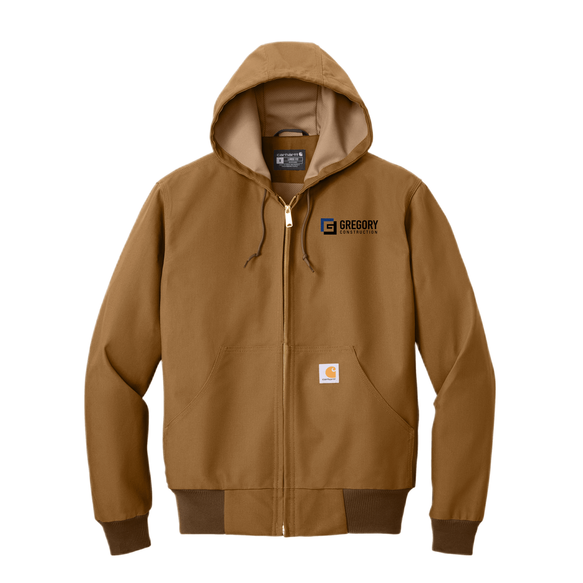 Gregory Construction - Tall Thermal-Lined Duck Active Jac featuring a hood and dual pockets for comfort and protection.