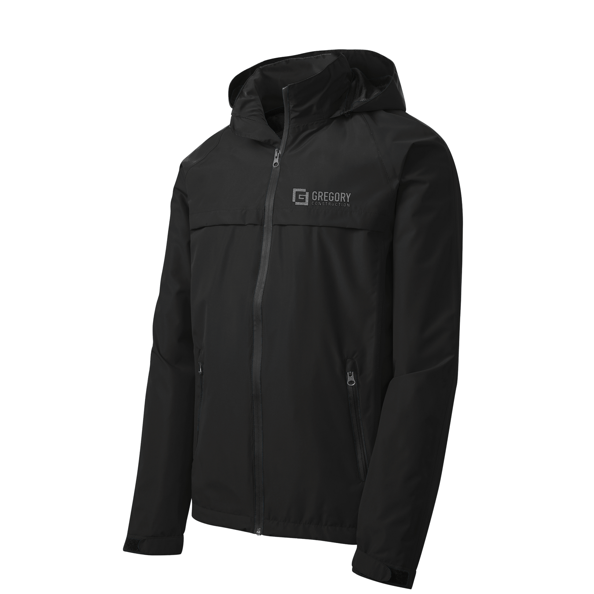 Gregory Construction - Tall Torrent Waterproof Jacket in black, lightweight and breathable with moisture-wicking properties.