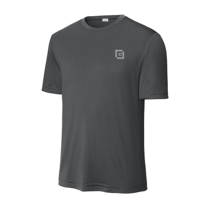Gregory Construction - Tall PosiCharge Competitor Tee in dark gray, lightweight polyester with moisture-wicking technology.