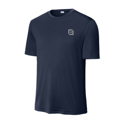 Gregory Construction - Tall PosiCharge Competitor Tee in navy color, lightweight and moisture-wicking fabric.
